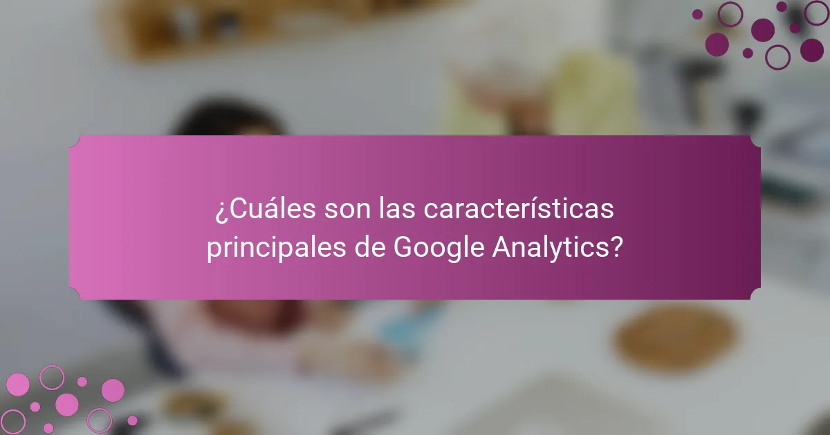 ¿Cuáles son las características principales de Google Analytics?