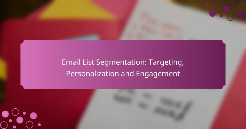 Segmentación de listas de correo electrónico: Segmentación, personalización y compromiso